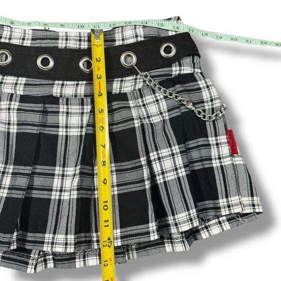 Vintage Tripp NYC Skirt Large White Black Plaid Mini Tutu Goth Emo Punk Alt Y2K - Picture 7 of 7
